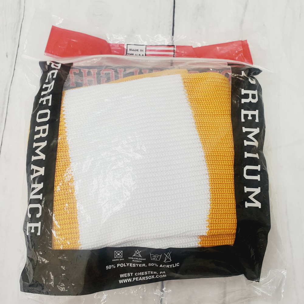Pear Sox Yellow and White Pro Weight Ice Hockey Knit Sox